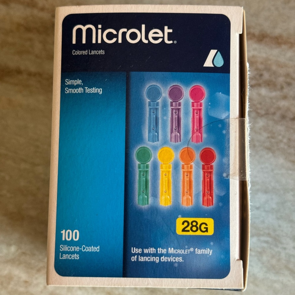 Microlet Colored Lancets 100 Count exp 11/2027